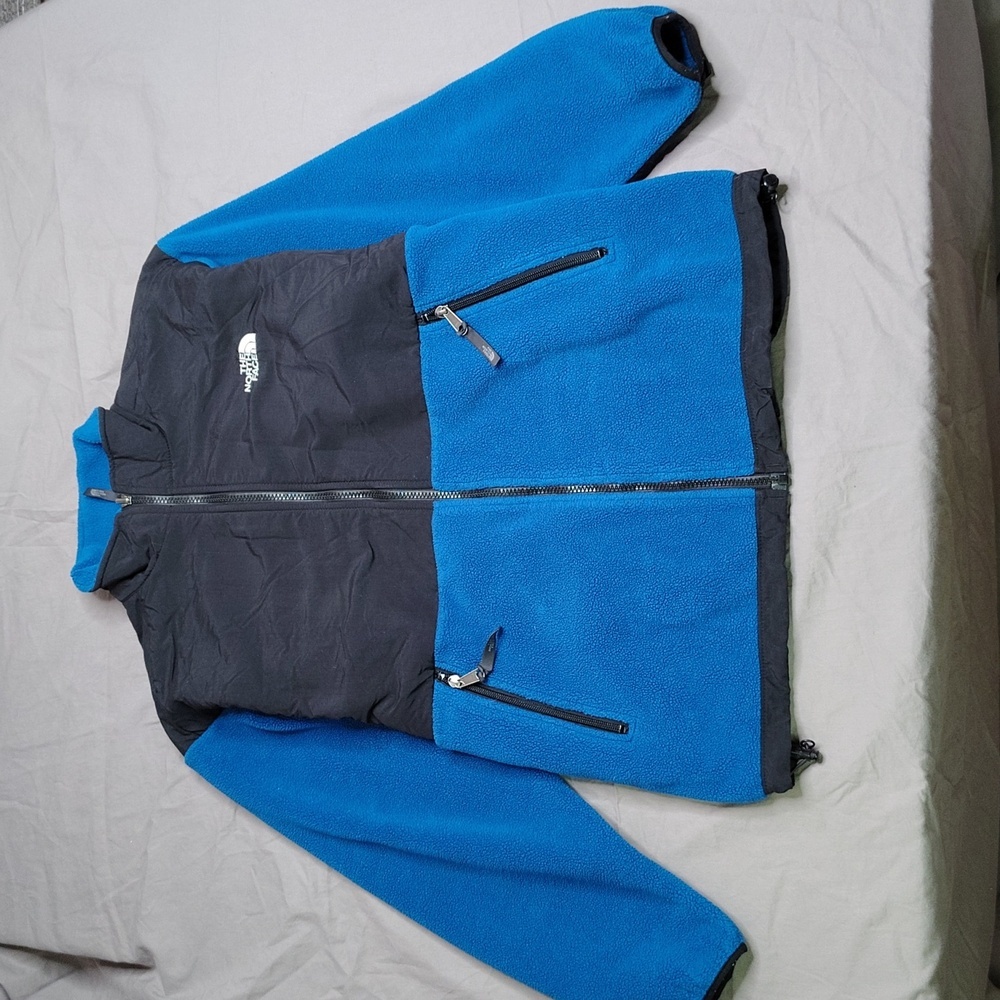 VINTAGE North Face Boys Denali Jacket Size XL Blue Black Winter Polartec Fleece‎